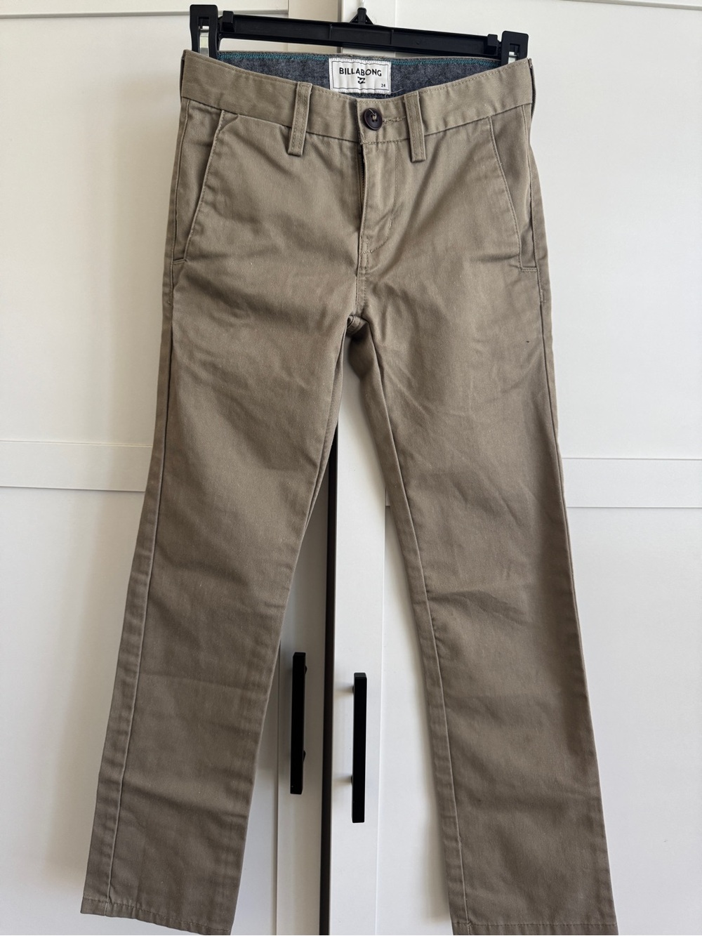 Billabong Boys Khaki Straight Leg Pants - size 24